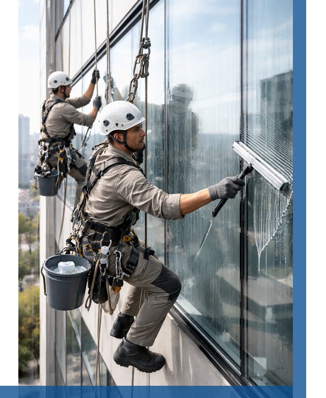 Мойка окон альпинистами в Махачкале от 4660 р. | ВЫСОТНИК-Мхч