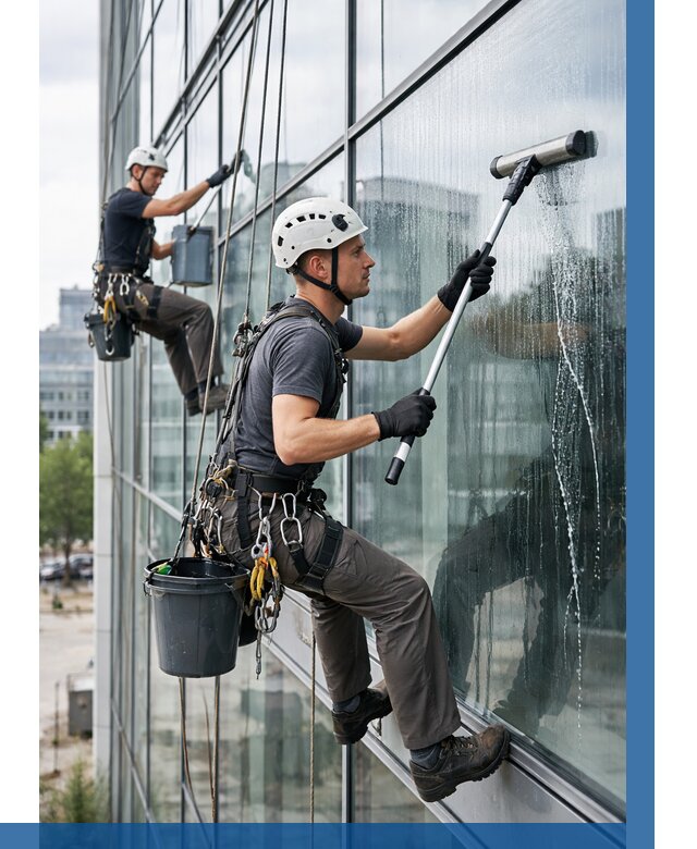 Мойка витражей альпинистами в Махачкале от 725 р. под ключ|ВЫСОТНИК-Мхч