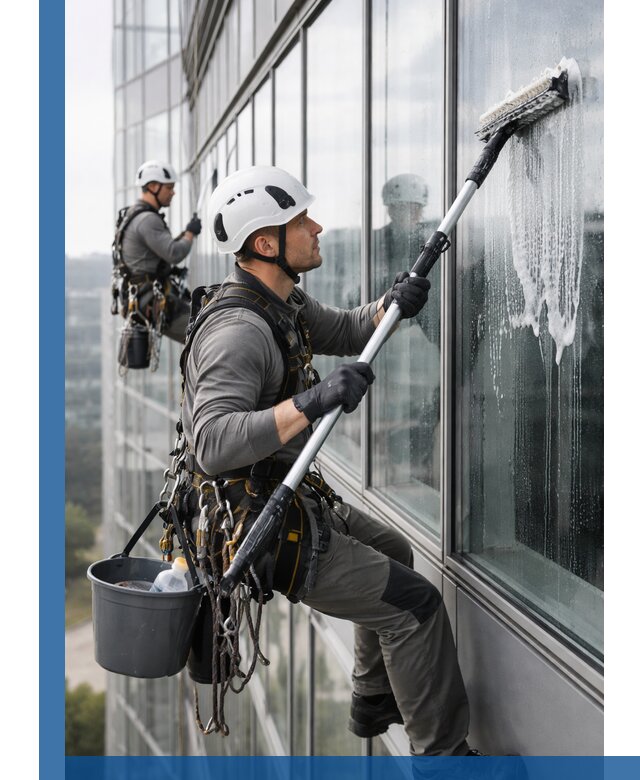 Высотная мойка сплошного остекления с выездом в Махачкале