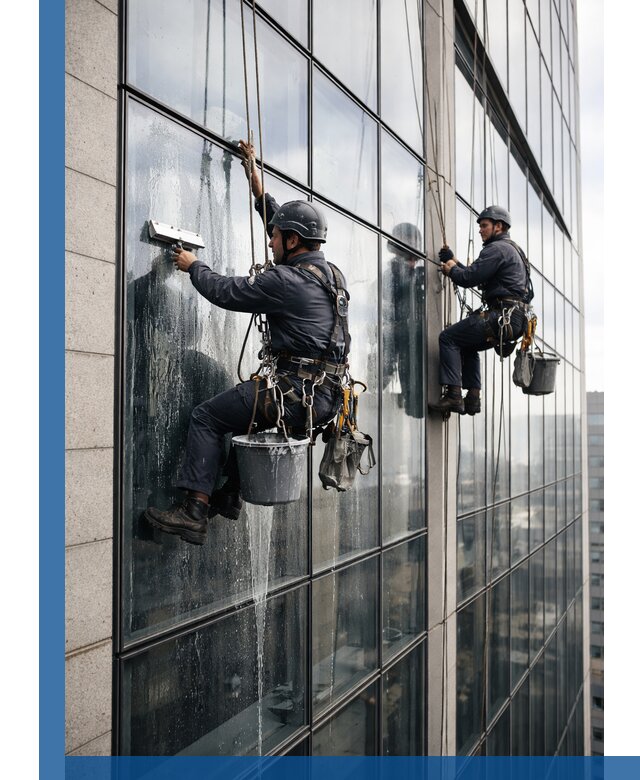 Профессиональная мойка стеклянных фасадов зданий в Махачкале