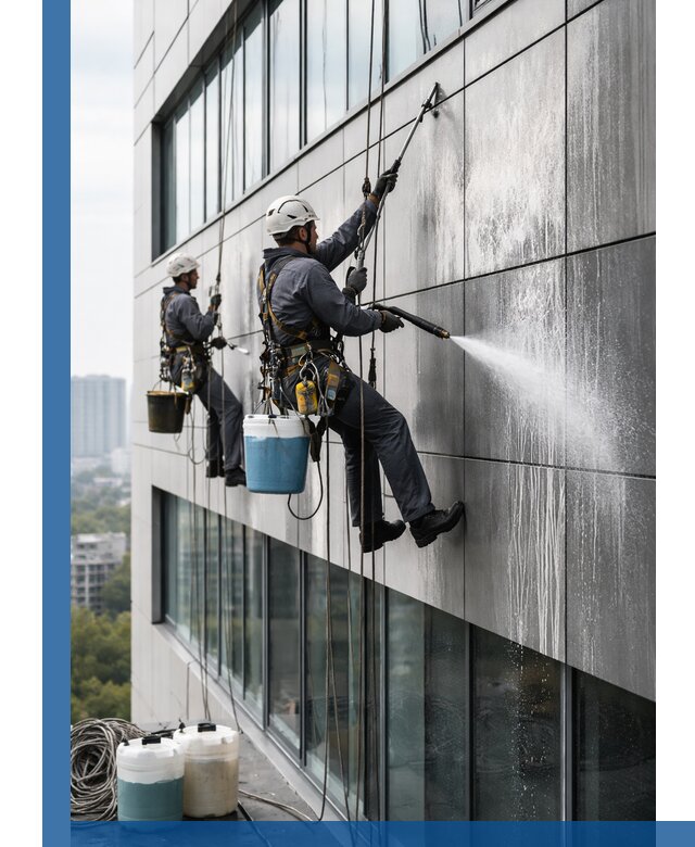 Профессиональная мойка вентилируемых фасадов в Махачкале