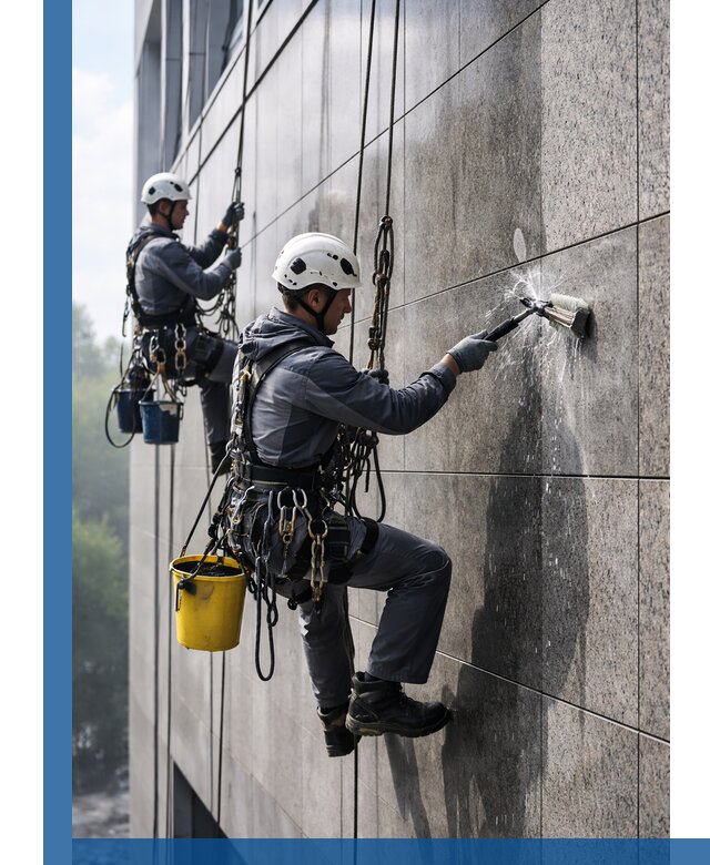 Профессиональная мойка фасада из керамогранита в Махачкале