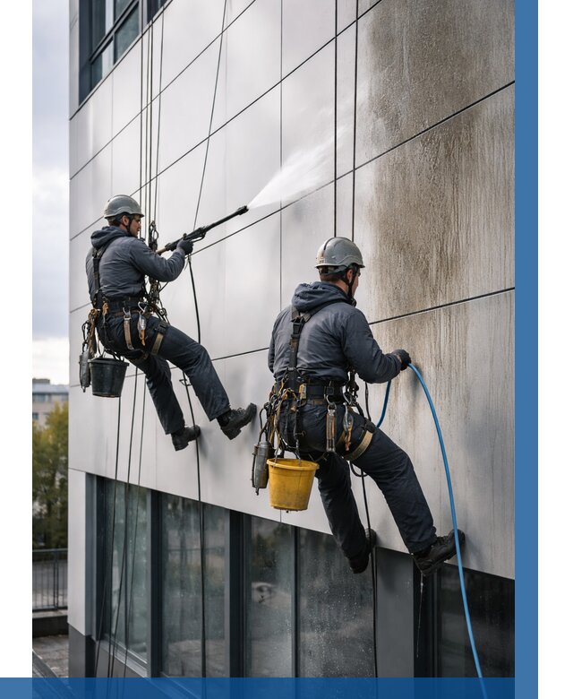 Мойка фасада из композита в Махачкале по цене от 311 р. | ВЫСОТНИК-Мхч