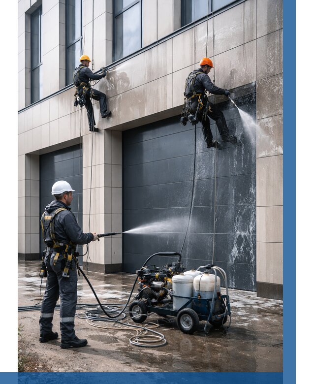 Послестроительная мойка фасада в Махачкале от 311 р. | ВЫСОТНИК-Мхч