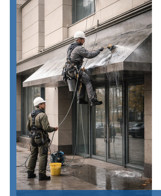 Профессиональная мойка козырьков и навесов в Махачкале