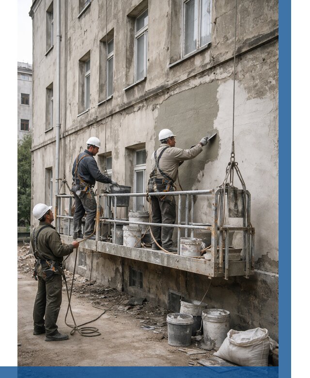 Капитальный ремонт фасада в Махачкале от 4349 р. | ВЫСОТНИК-Мхч