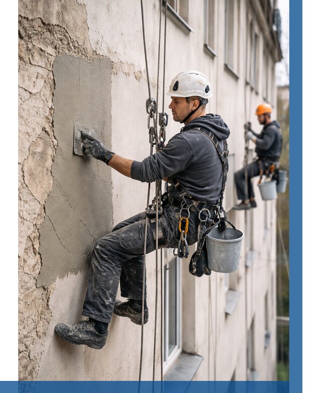 Восстановление штукатурки фасада в Махачкале от 1243 р. | ВЫСОТНИК-Мхч