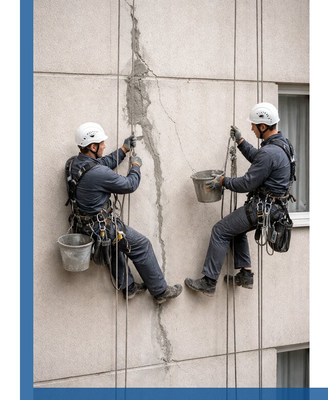 Заделка трещин на фасаде в Махачкале с гарантийным ремонтом