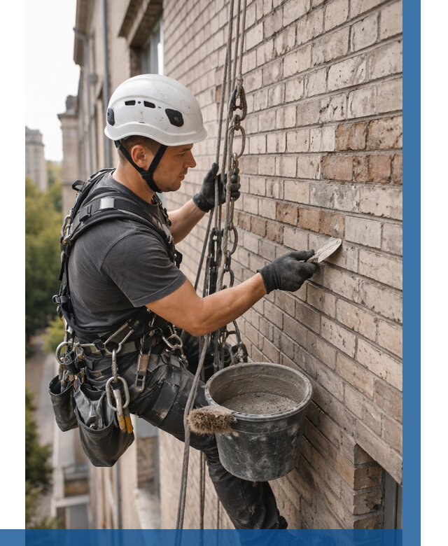 Ремонт кирпичной кладки фасада в Махачкале от 1864 р. | ВЫСОТНИК-Мхч