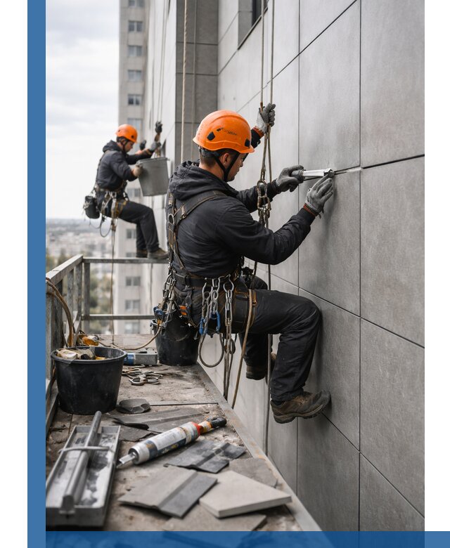 Профессиональный ремонт фасада из керамогранита в Махачкале
