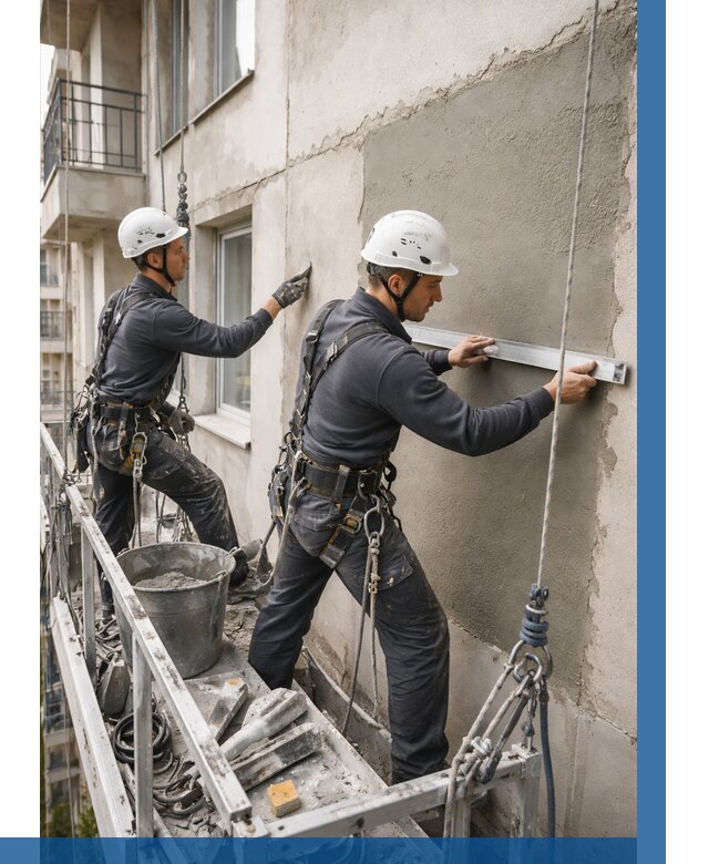 Штукатурка фасада на высоте в Махачкале от 932 р. | ВЫСОТНИК-Мхч