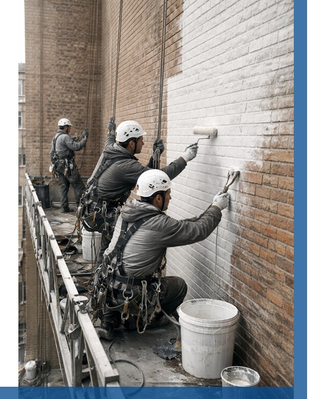 Покраска кирпичного фасада в Махачкале от 362 р. | ВЫСОТНИК-Мхч