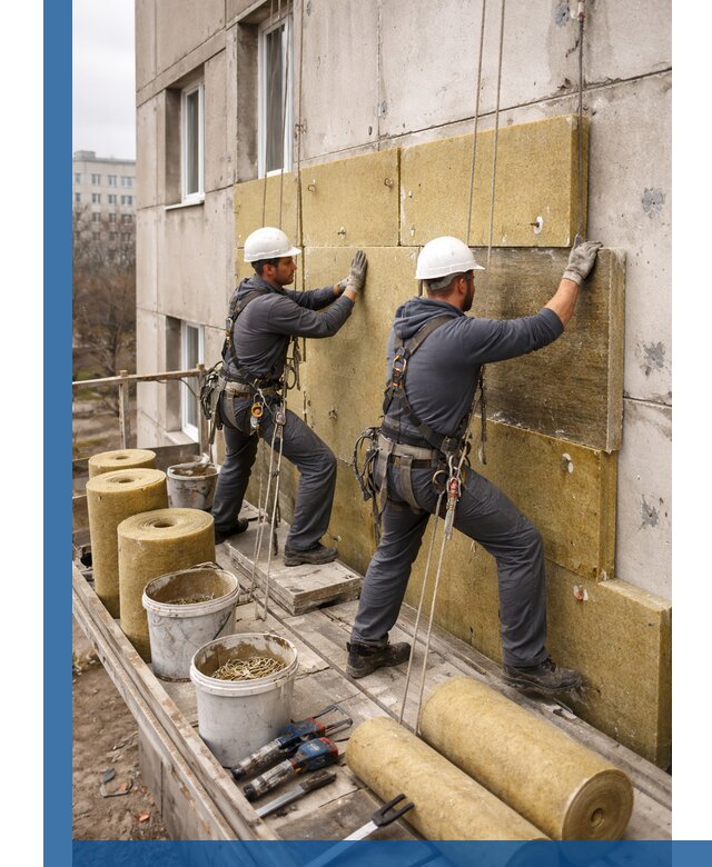 Утепление фасада минватой в Махачкале под ключ с гарантией