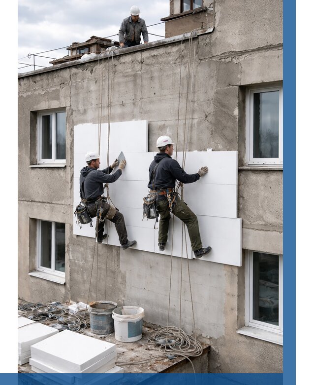 Утепление фасада пенополистиролом в Махачкале от 1864 р. | ВЫСОТНИК-Мхч