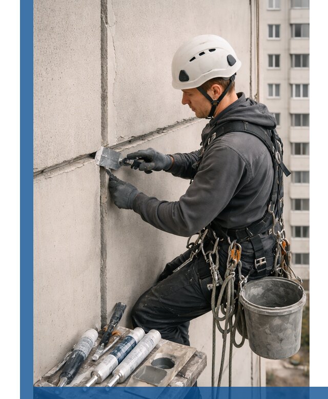 Ремонт межпанельных швов в Махачкале герметизация и восстановление