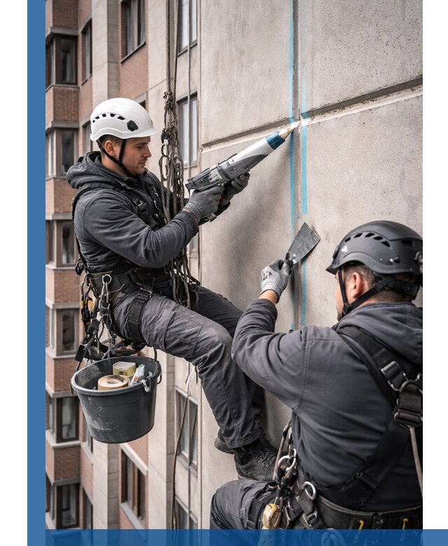 Вторичная герметизация швов фасада и кровли в Махачкале