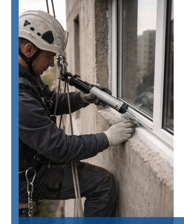 Герметизация оконных швов снаружи в Махачкале профессионально