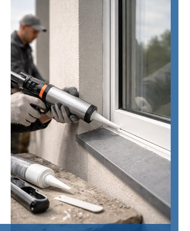 Герметизация монтажных швов окон в Махачкале от 673 р. | ВЫСОТНИК-Мхч