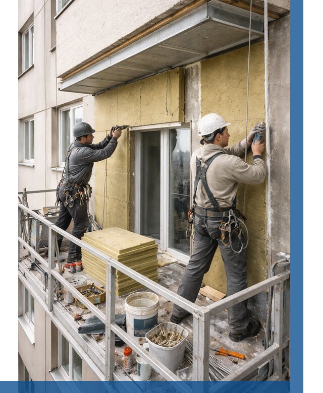 Утепление балкона снаружи в Махачкале от 1657 р. под ключ ВЫСОТНИК-Мхч