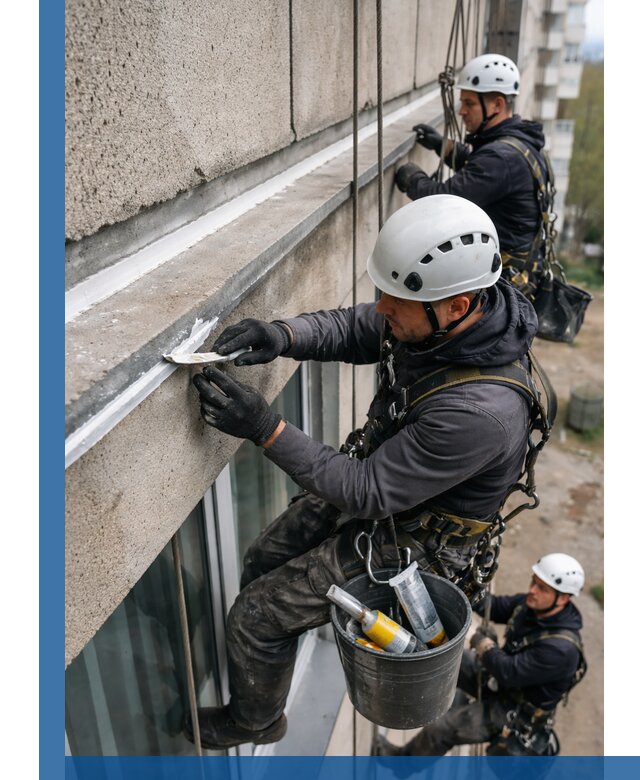 Герметизация примыкания балкона в Махачкале под ключ с гарантией