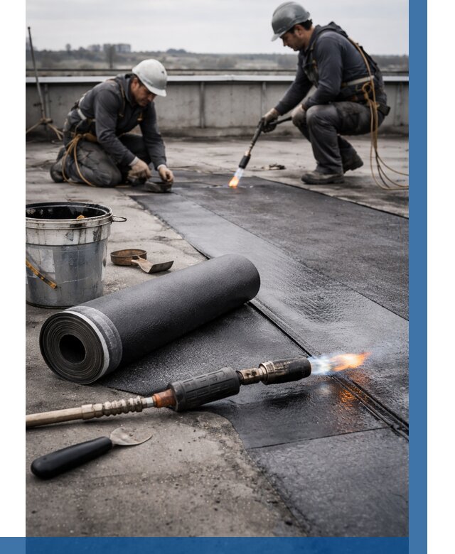 Ремонт рулонной кровли в Махачкале от 673 р. | ВЫСОТНИК-Мхч