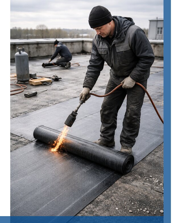 Ремонт наплавляемой кровли в Махачкале от 725 р. | ВЫСОТНИК-Мхч