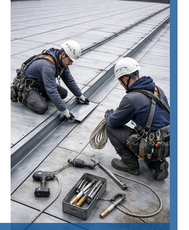 Ремонт фальцевой кровли в Махачкале от 725 р. | ВЫСОТНИК-Мхч