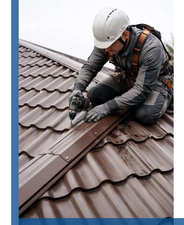 Ремонт металлочерепицы на крыше в Махачкале профессионально