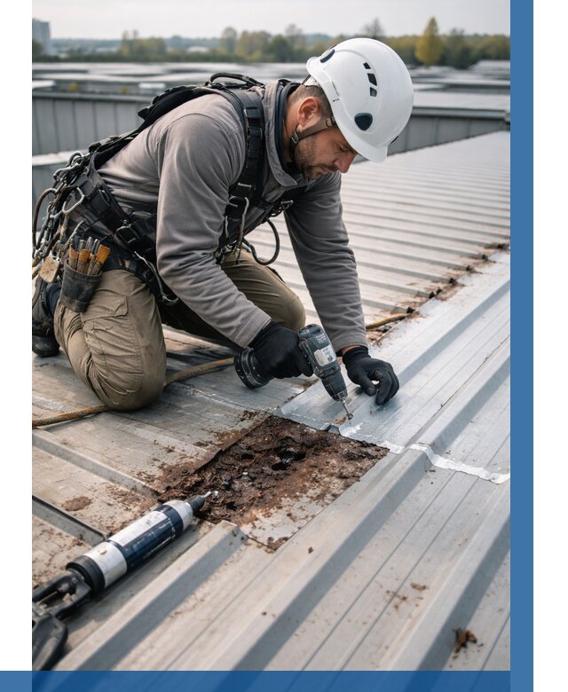 Ремонт профнастила на кровле в Махачкале от 725 р. | ВЫСОТНИК-Мхч