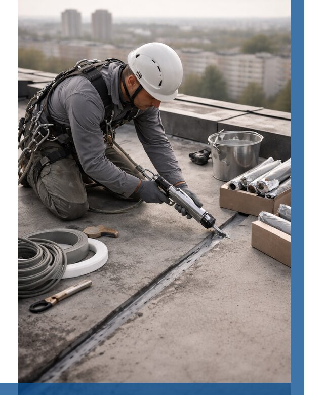 Герметизация швов кровли в Махачкале от 466 р./м2 | ВЫСОТНИК-Мхч