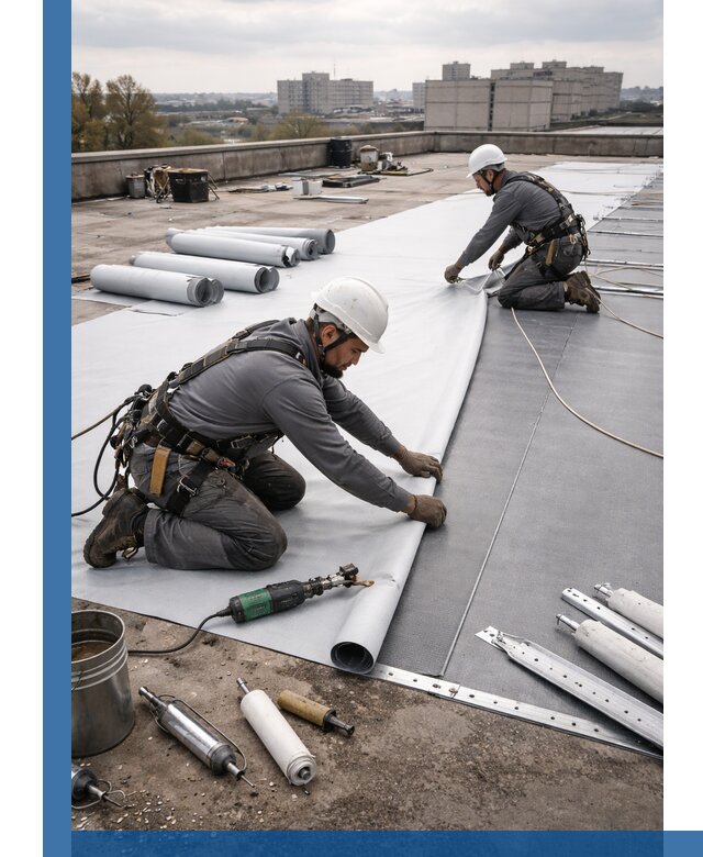 Монтаж мембранной кровли в Махачкале для промышленных зданий