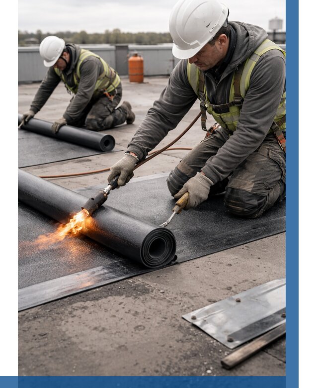 Монтаж наплавляемой кровли в Махачкале от 880 р. — ВЫСОТНИК-Мхч