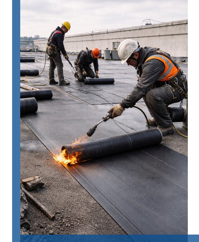 Монтаж наплавляемой кровли в Махачкале профессионально