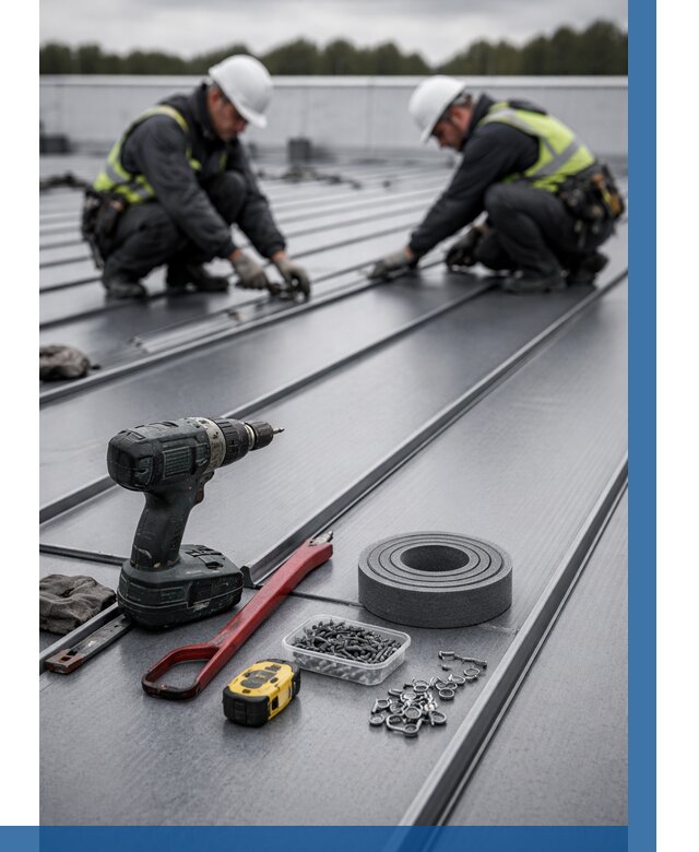 Монтаж фальцевой кровли в Махачкале от 1864 р. | ВЫСОТНИК-Мхч