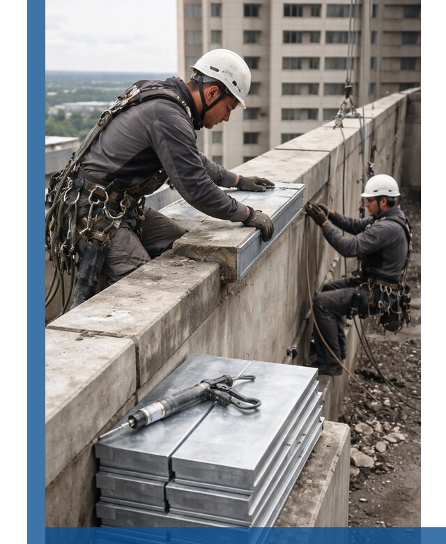 Замена парапетных крышек и установка новых в Махачкале