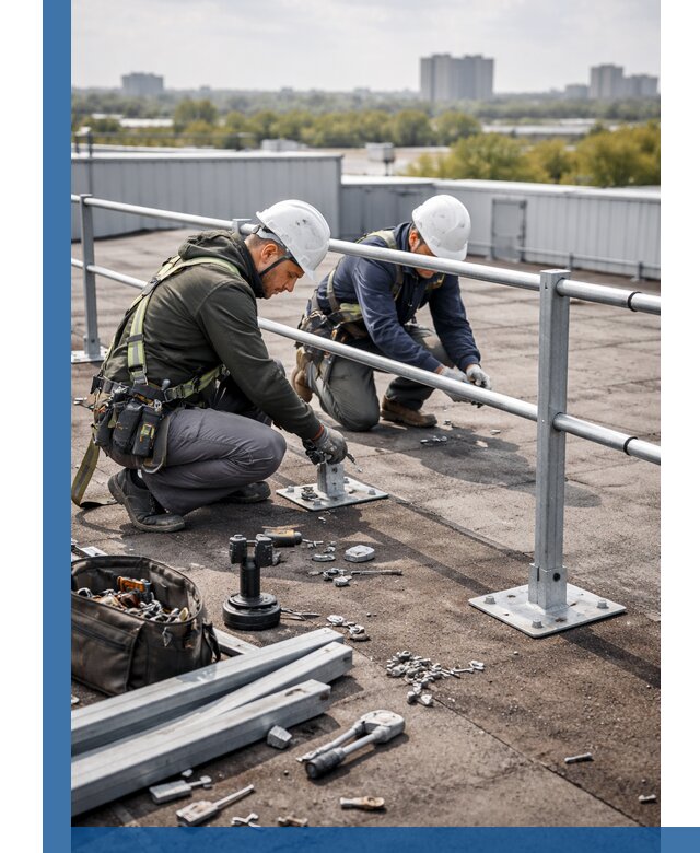 Монтаж кровельного ограждения в Махачкале под ключ с гарантией