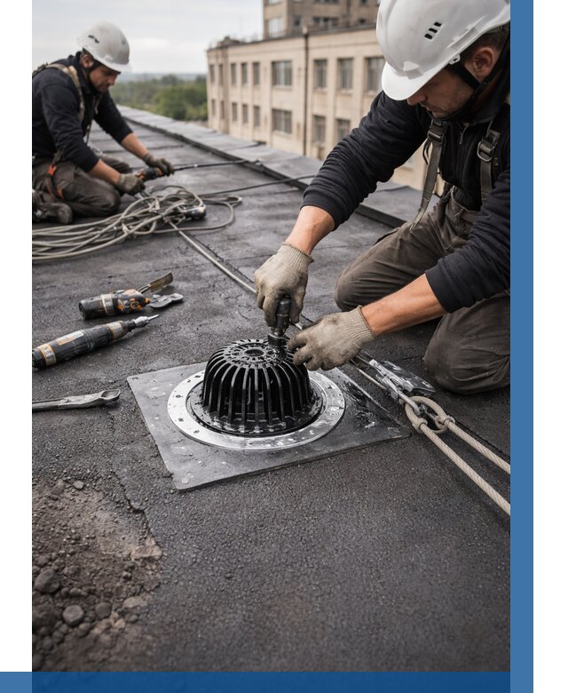 Установка водосточных воронок в Махачкале цена от 3624 р. | ВЫСОТНИК-Мхч