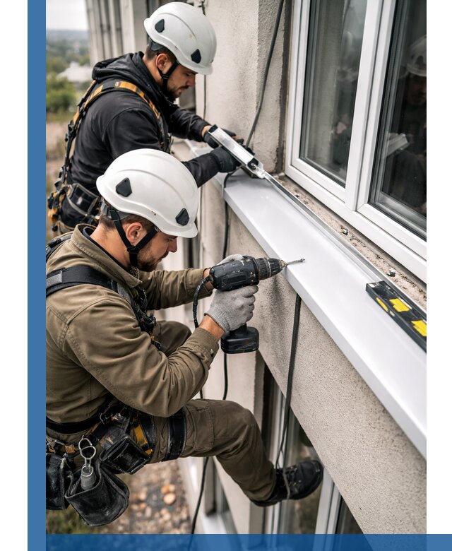 Профессиональный монтаж оконных отливов и отведения воды в Махачкале