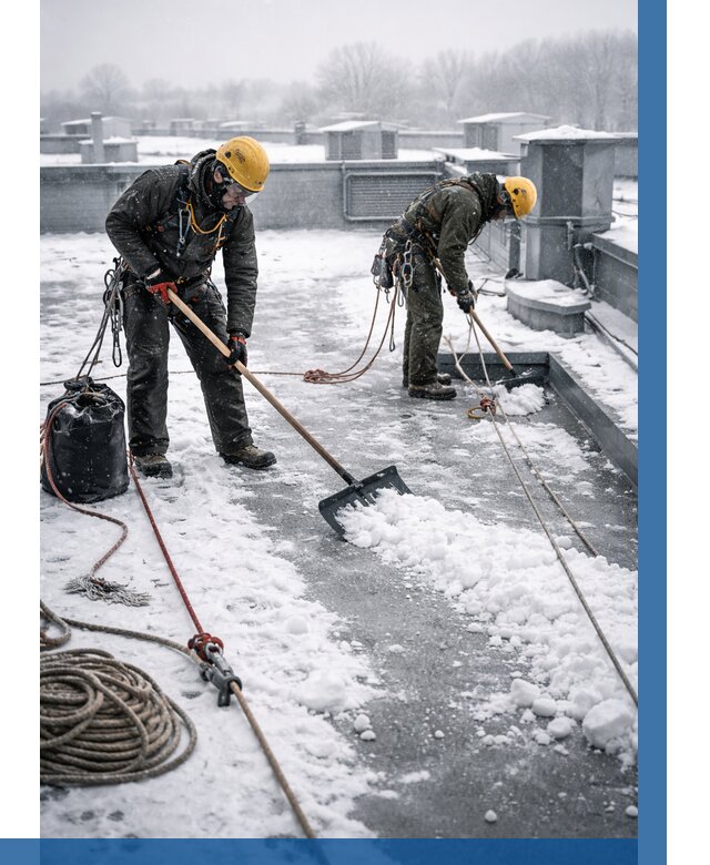 Очистка крыши от снега в Махачкале от 7766 р. | ВЫСОТНИК-Мхч