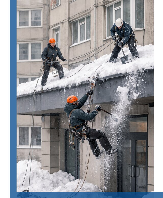 Безопасная очистка навесов от снега в Махачкале круглогодично