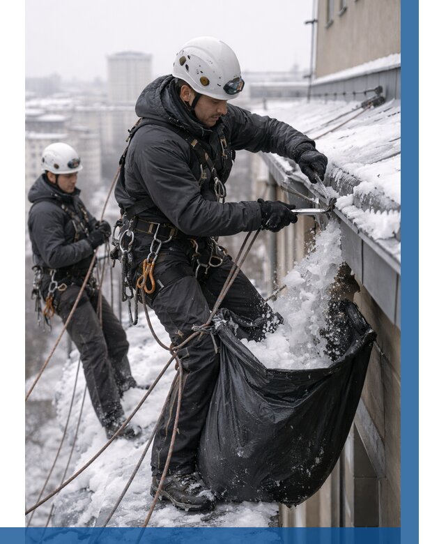 Аварийная очистка крыши в Махачкале под ключ от 311 р. | ВЫСОТНИК-Мхч