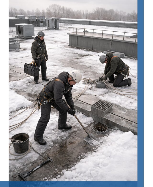 Абонентское обслуживание кровли зимой в Махачкале от 8284 р. | ВЫСОТНИК-Мхч