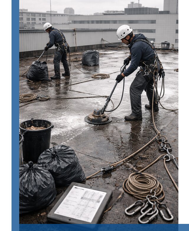 Плановая очистка кровли по графику в Махачкале для безопасности