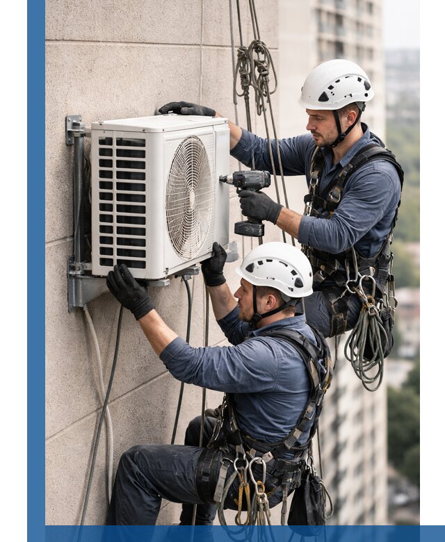 Монтаж внешнего блока кондиционера в Махачкале установка и крепление