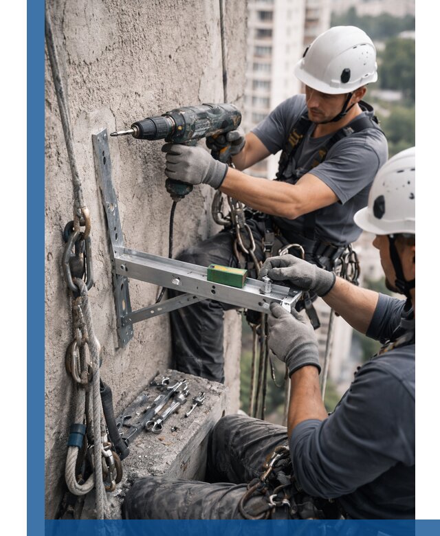 Установка кронштейнов кондиционера и крепежа в Махачкале
