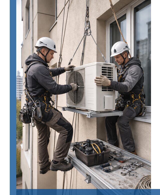 Перенос внешнего блока кондиционера в Махачкале с монтажом и крепежом