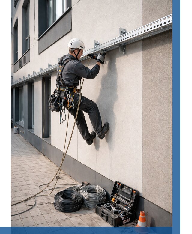 Монтаж кабельных лотков на фасаде в Махачкале от 1243 р. | ВЫСОТНИК-Мхч