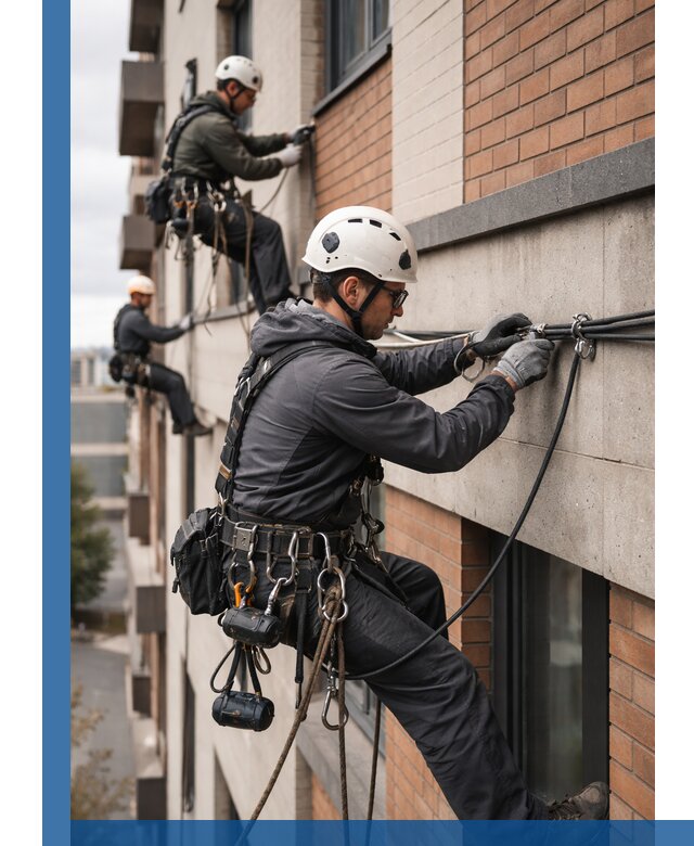 Крепление кабеля на фасаде монтаж и крепеж в Махачкале