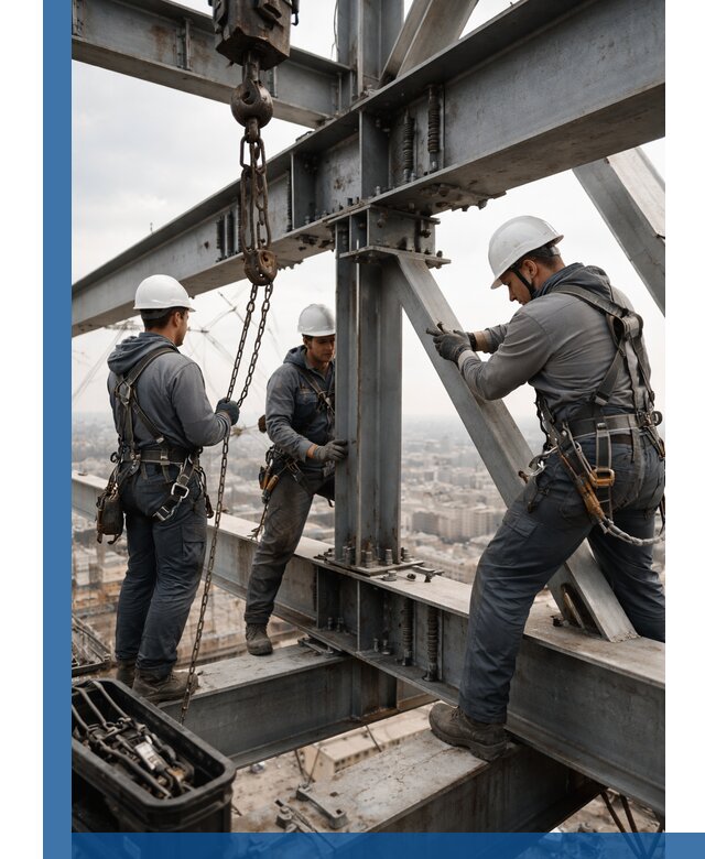 Профессиональный монтаж металлоконструкций на высоте в Махачкале