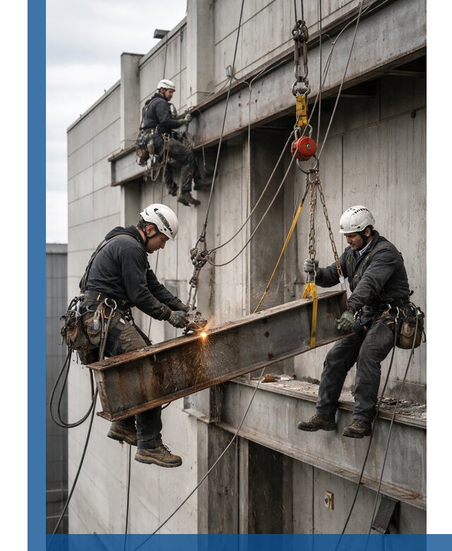 Демонтаж металлоконструкций на высоте в Махачкале под ключ